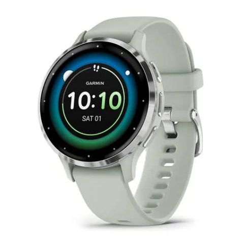 Garmin 010-02785-51 Venu 3S GPS Smartwatch (Sage Gray with Silver Buckle)